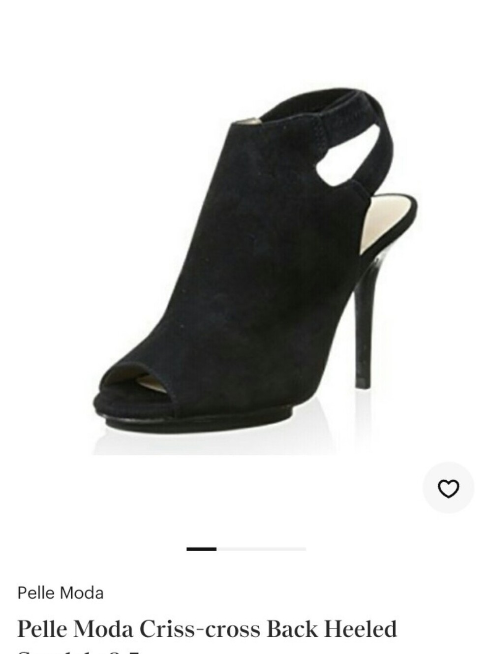 Pelle Moda Black Suede Peep-Toe Criss-Cross Slingback Heel